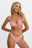 Sueña™ Giselle Destekli Bikini Üstü / Kırmızı Jakarlı