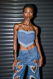 Samuel Love Cross Denim Kısa Üst