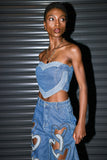 Samuel Love Cross Denim Kısa Üst