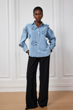 Saoirse Çiçek Yaka Denim Gömlek