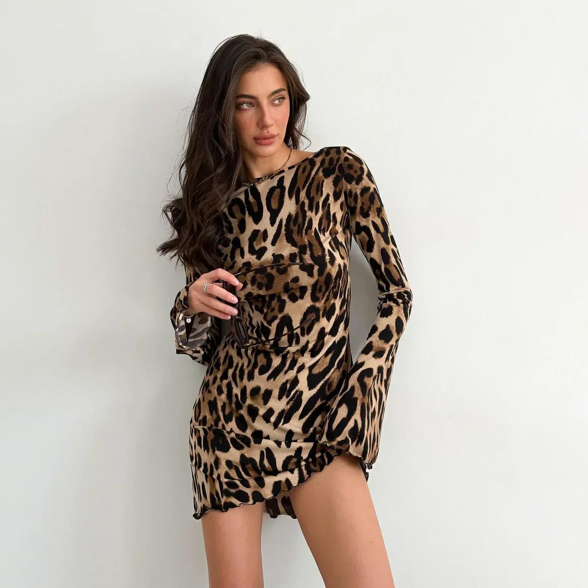Mini Leopar Elbise