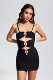 Tessa Hollow Spagetti Mini Elbise