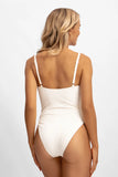 Sueña™ Heidi Kare Yaka Tek Parça / Vanilla Rom Jakarlı