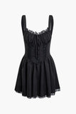 Braided Eyelet Mini Elbise