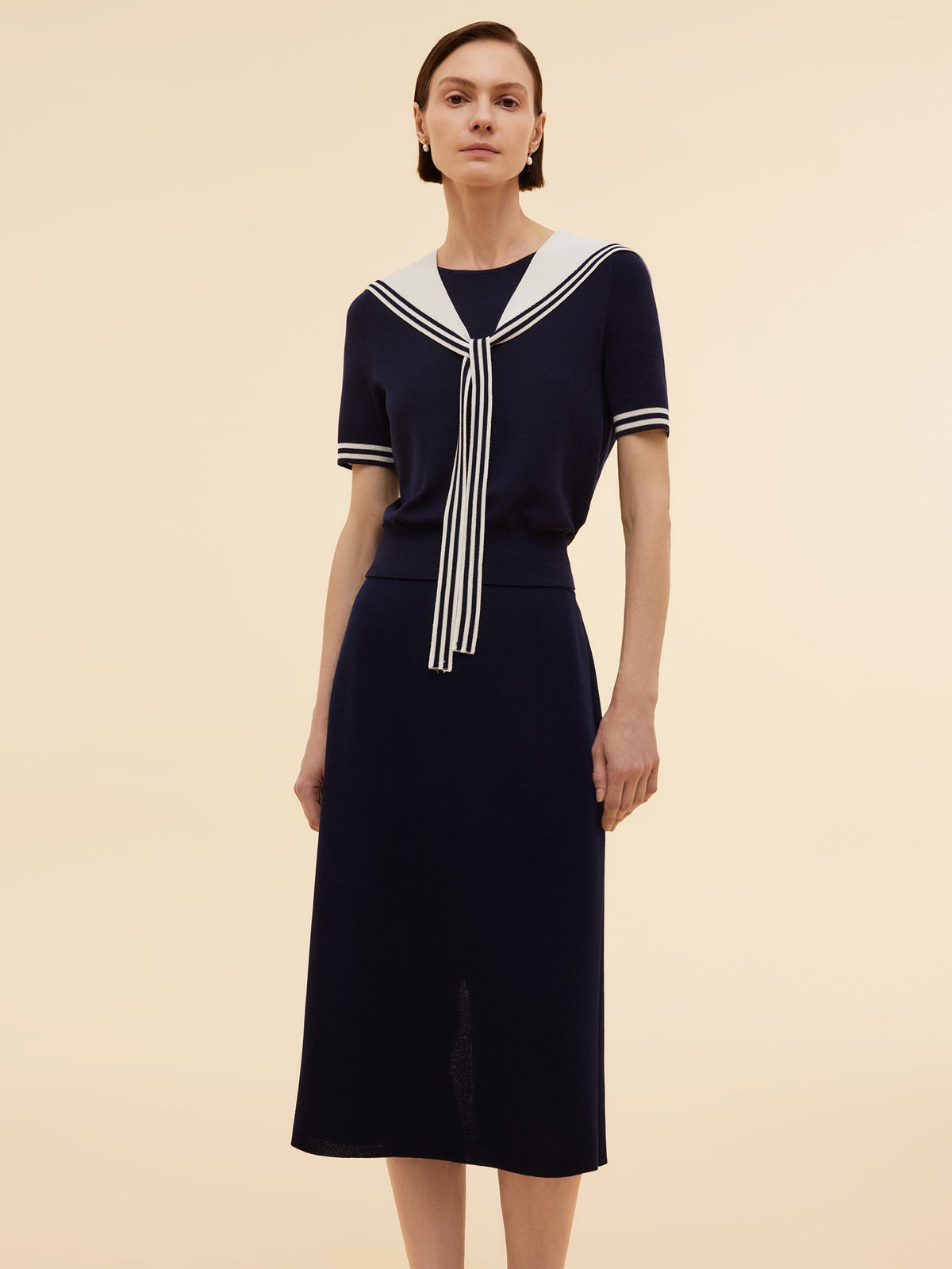 Tencel Karışımlı Örme Üst Ve Sütun Etek İki Parçalı Takım