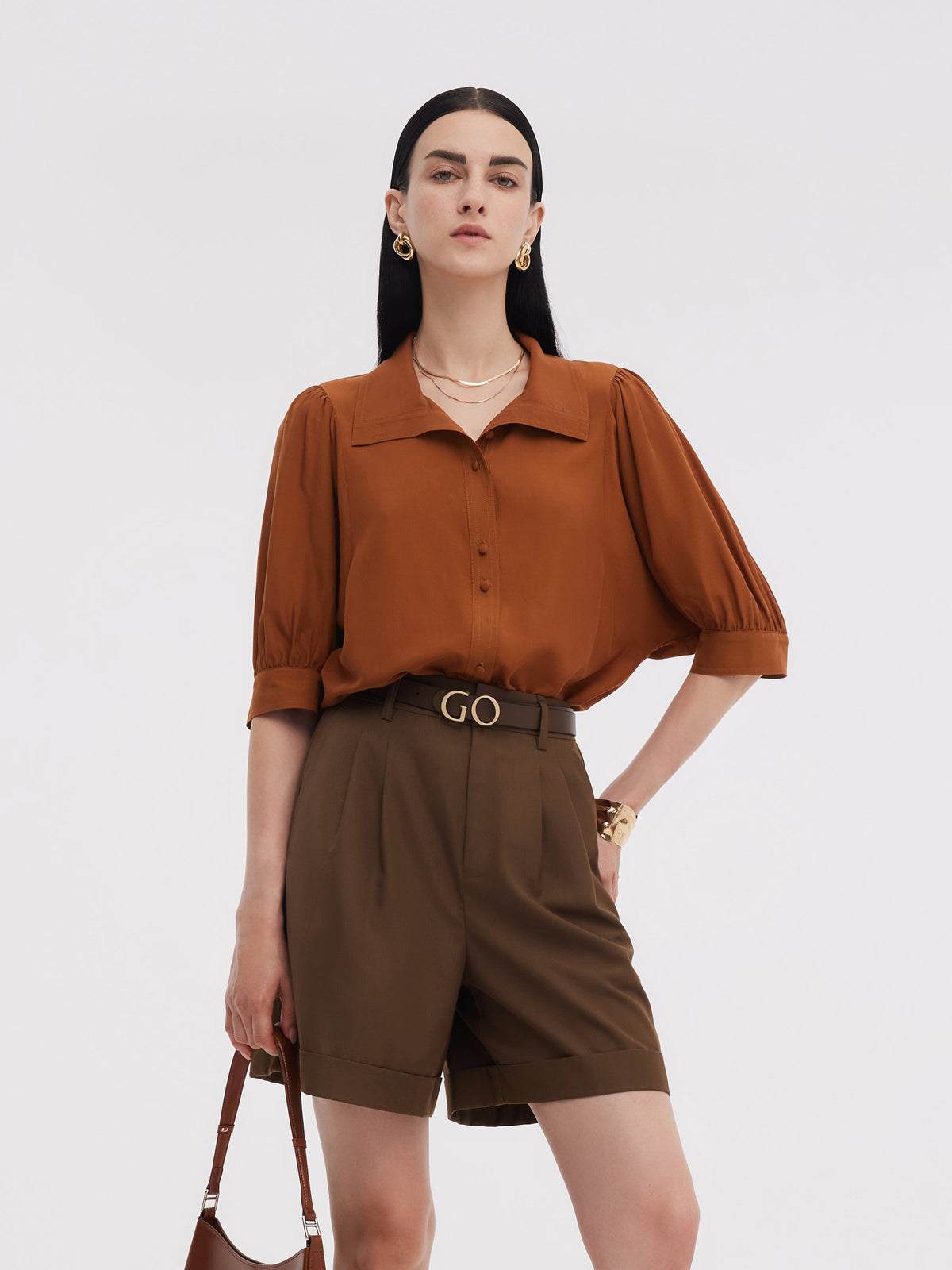 Tencel Asetat Karışımlı Kadın Bol Gömlek