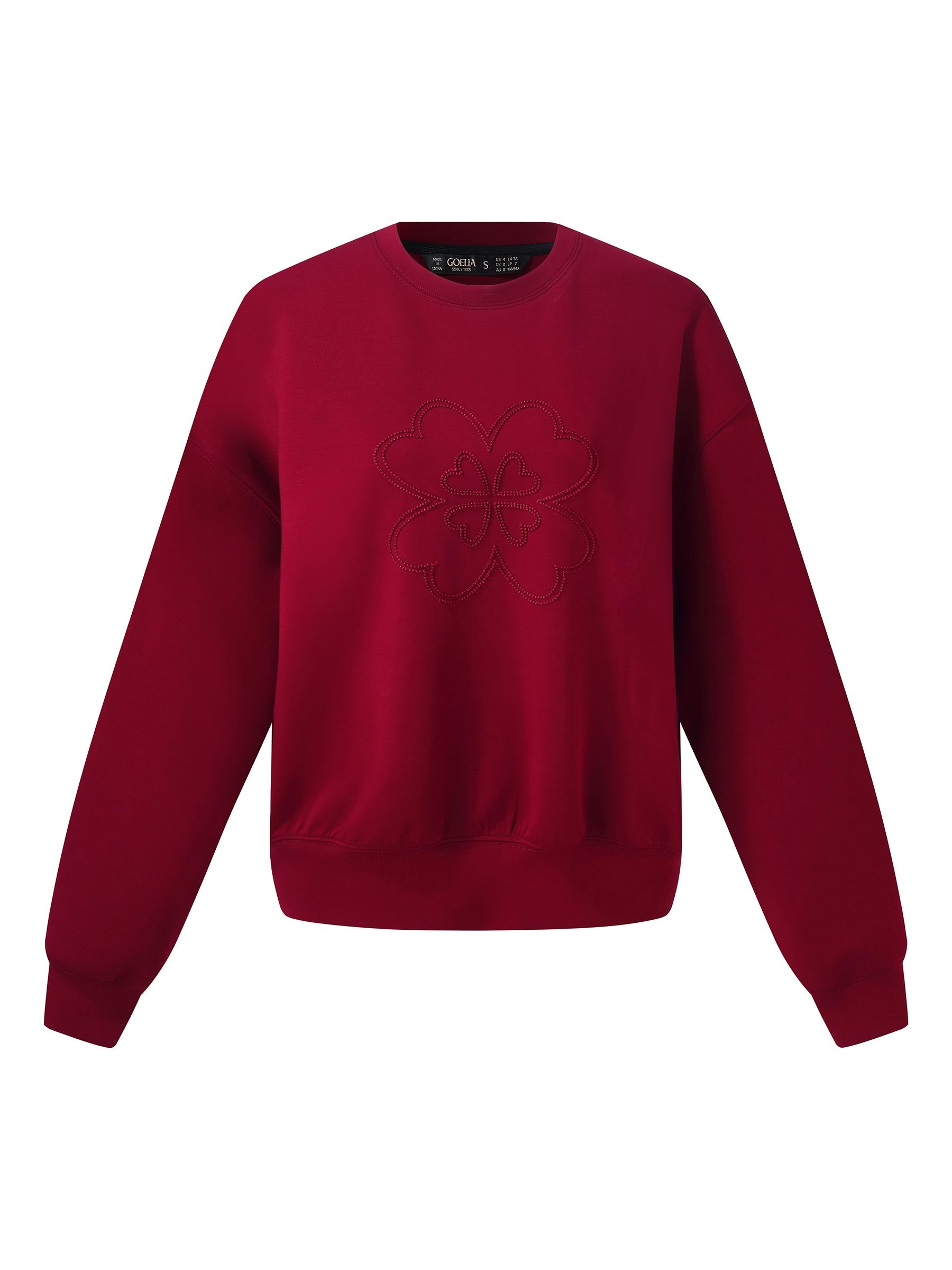 Dört Yapraklı Yonca İşlemeli Kadın Sweatshirt