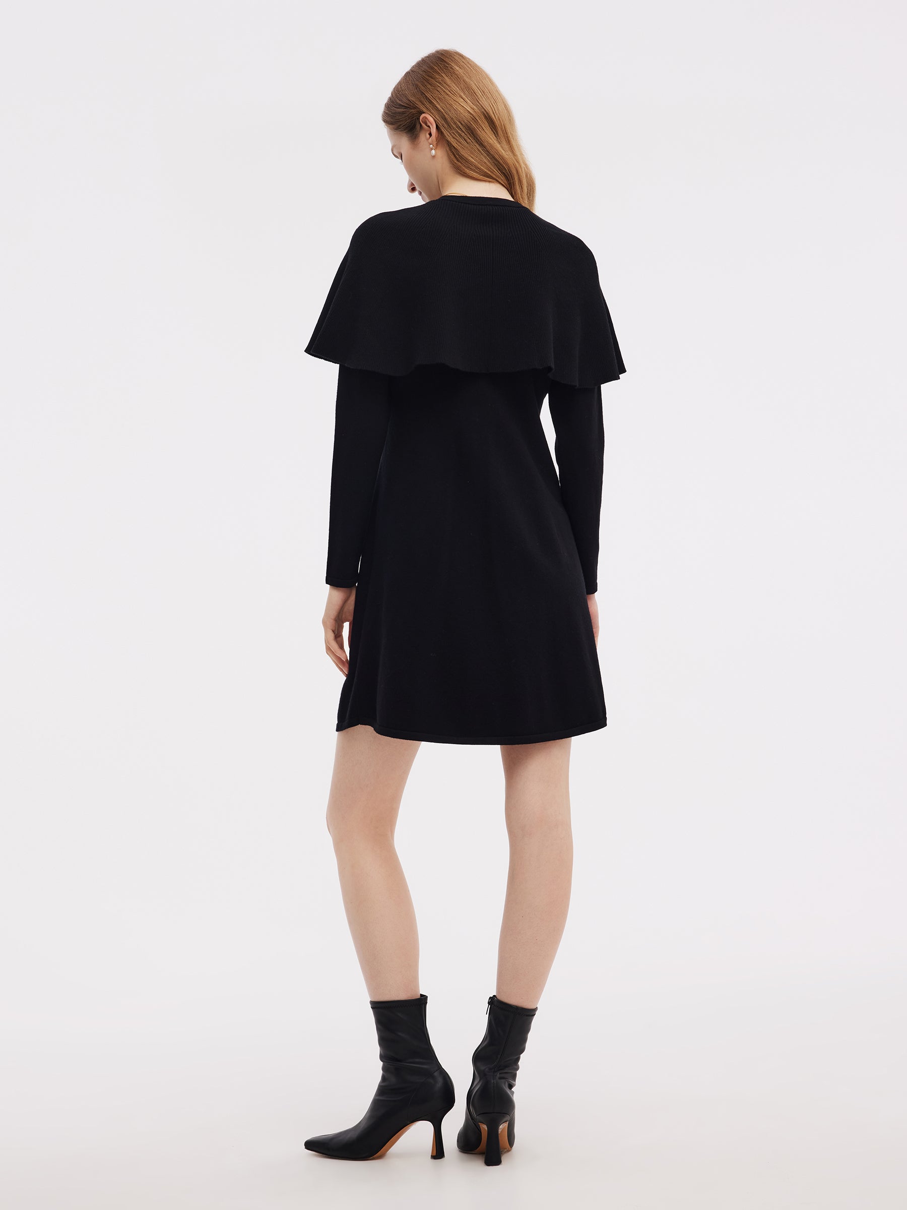 Tencel Karışımlı Capelet Kadın Örgü Mini Elbise