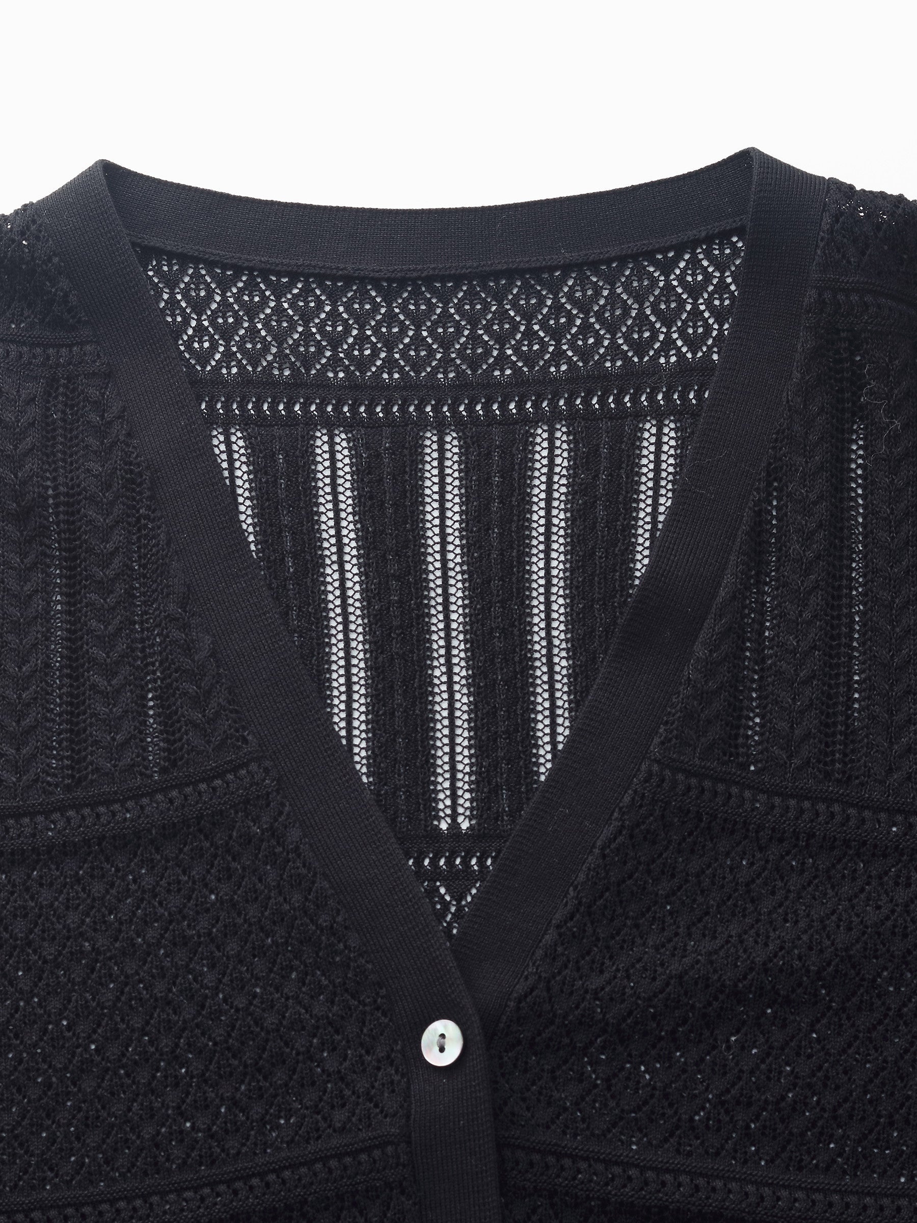 Tencel Karışımlı Ajurlu Kadın Kloş Kollu Hırka