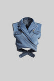 Asimetrik Denim Yelek
