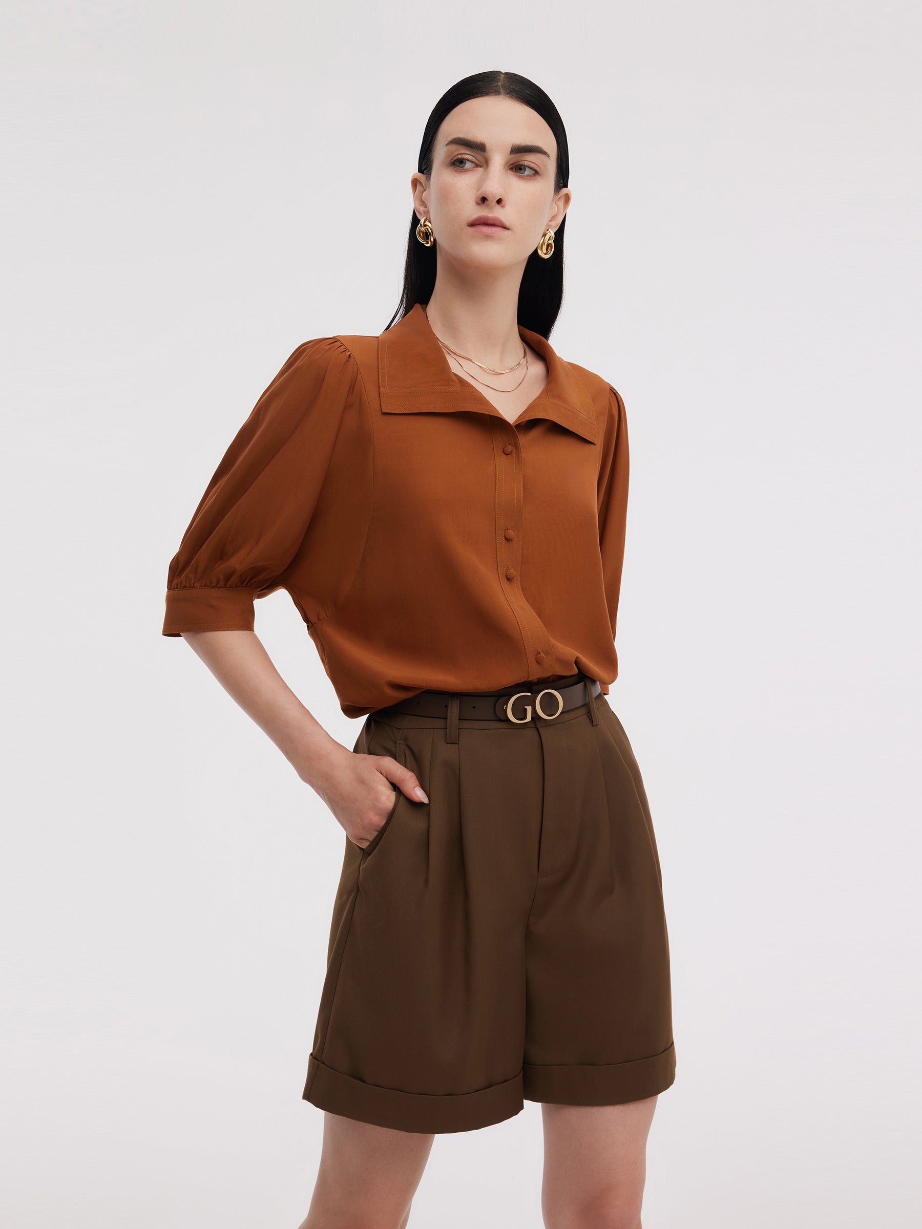 Tencel Asetat Karışımlı Kadın Bol Gömlek