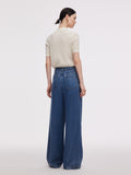 %100 Tencel Denim Kadın Ayarlanabilir Bel Kot Pantolon