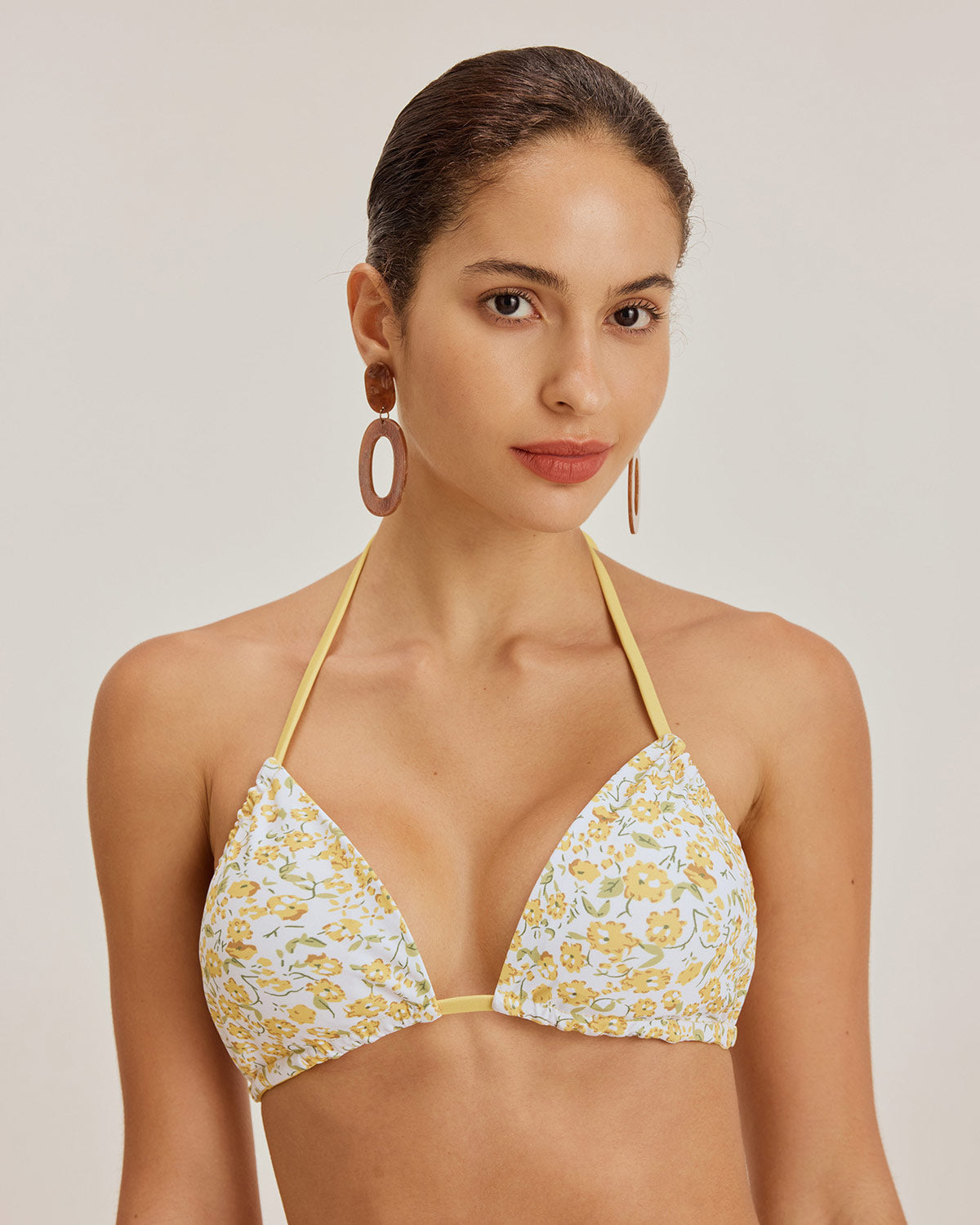 Sueña™ Sarı Çiçekli Üçgen Bikini Takımı