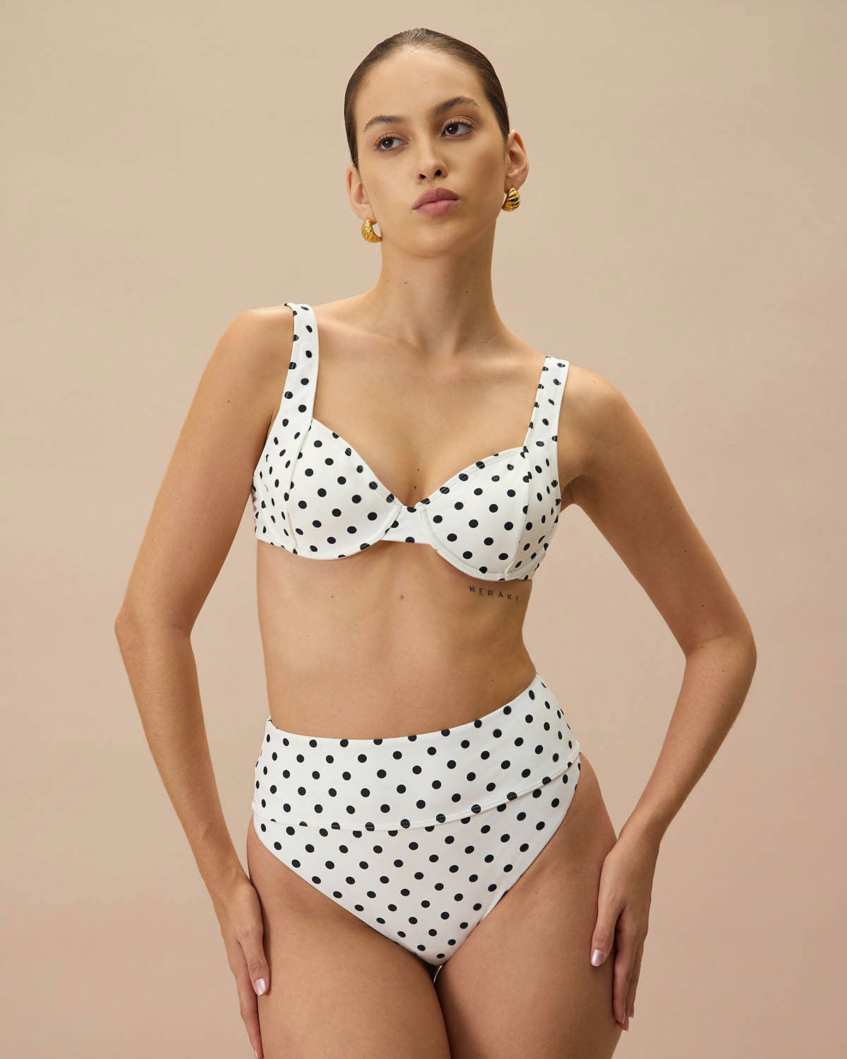 Sueña™ Beyaz Puantiyeli Yüksek Bel Bikini Altı