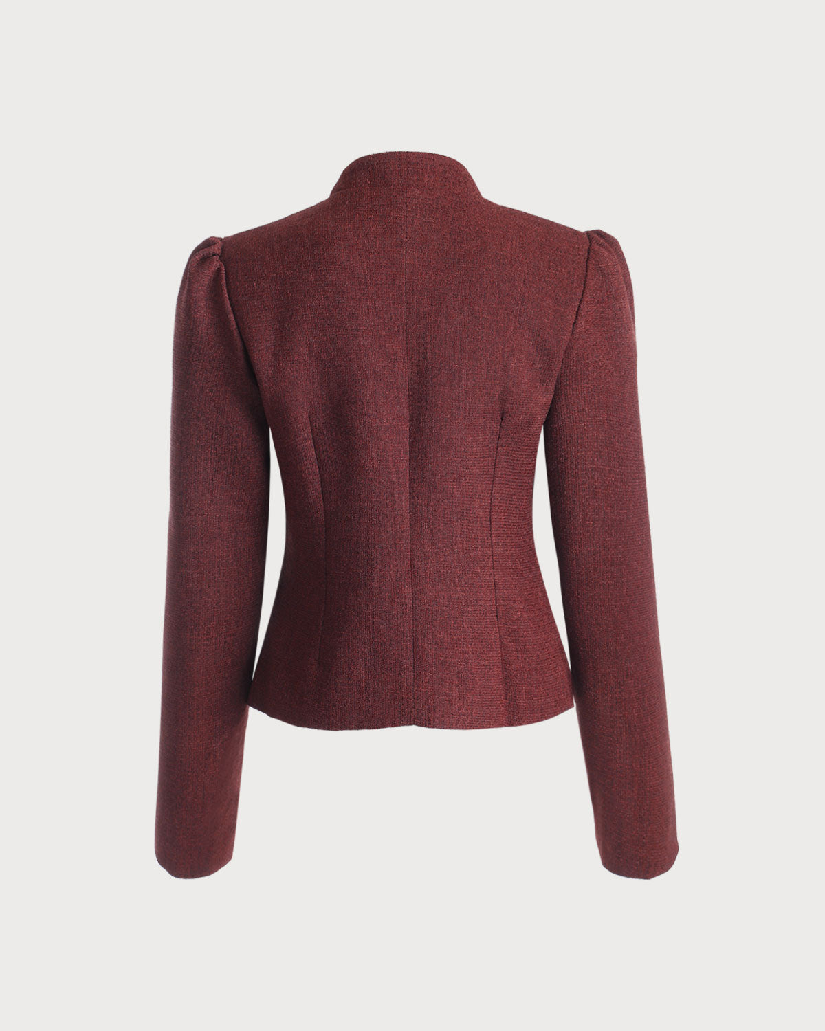 Sueña™ Bordo Retro Tek Sıra Düğmeli Tüvit Ceket