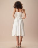 Sueña™ Beyaz Dantelli Slip Pamuk Midi Elbise
