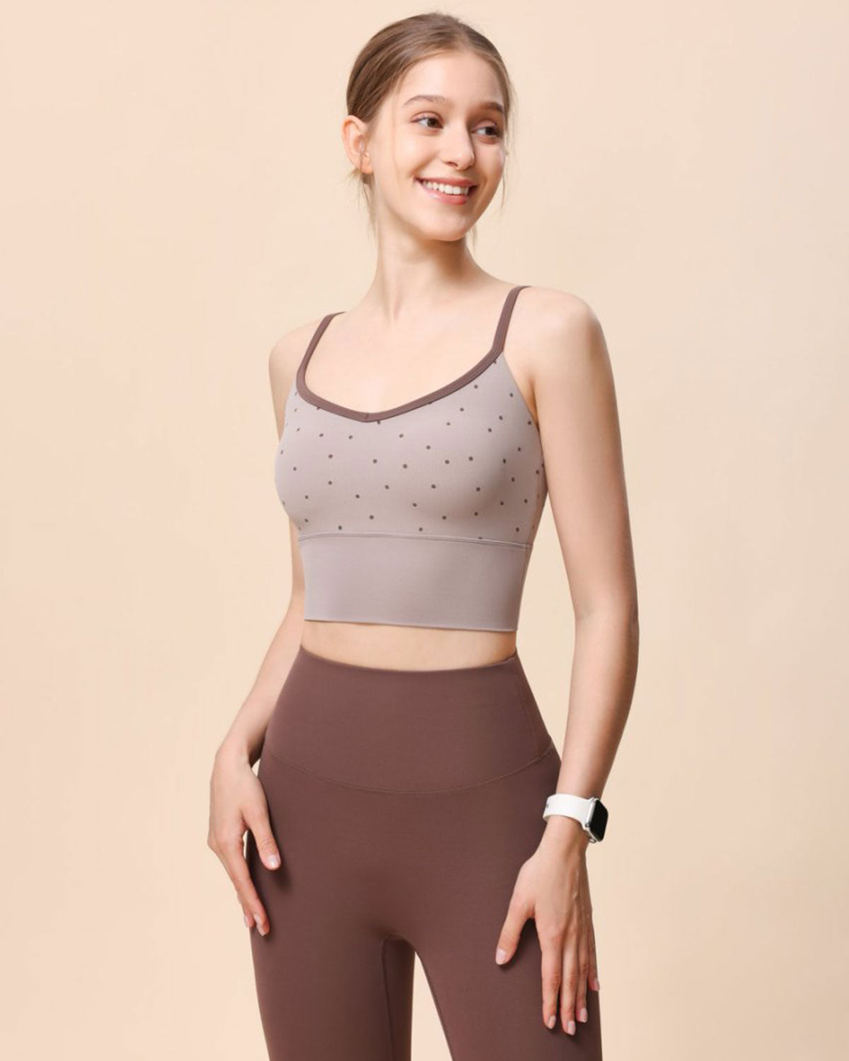 Sueña™ Kahve V Yaka Yoga Atlet - Hafif Destek