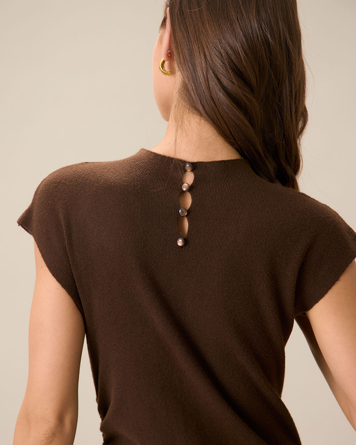 Sueña™ Kadın Kahve Bodycon Çift Taraflı Triko Elbise