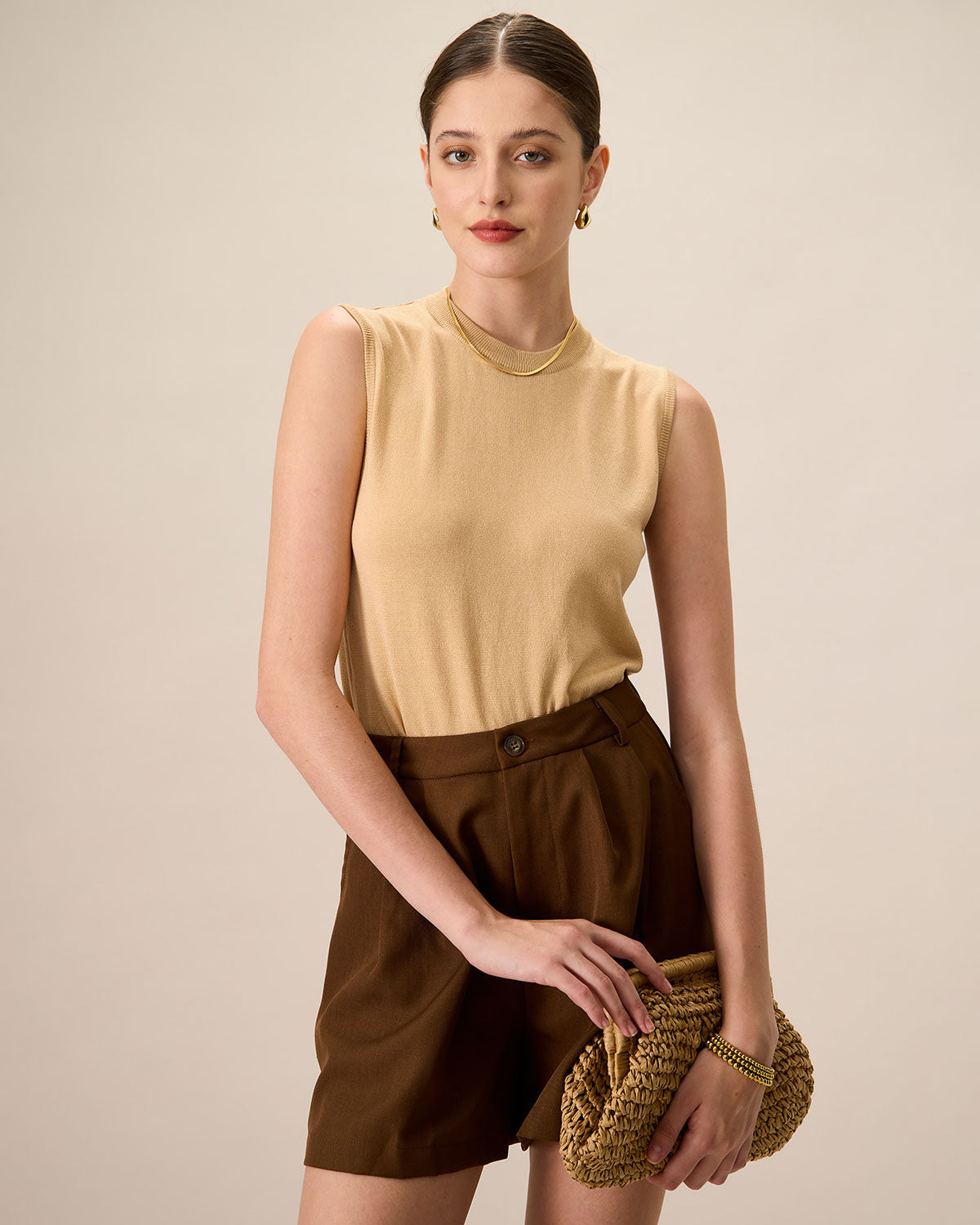 Sueña™ Kadın Haki Bisiklet Yaka Fitilli Tencel Atlet