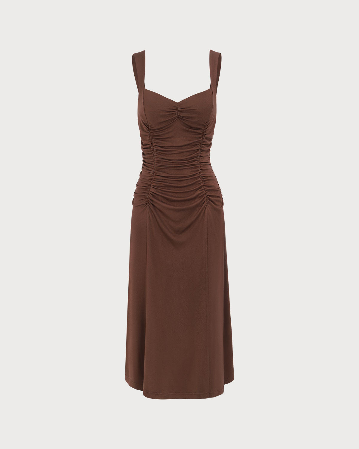 Sueña Kadın Kahve Dantelli Örme Slip Midi Elbise