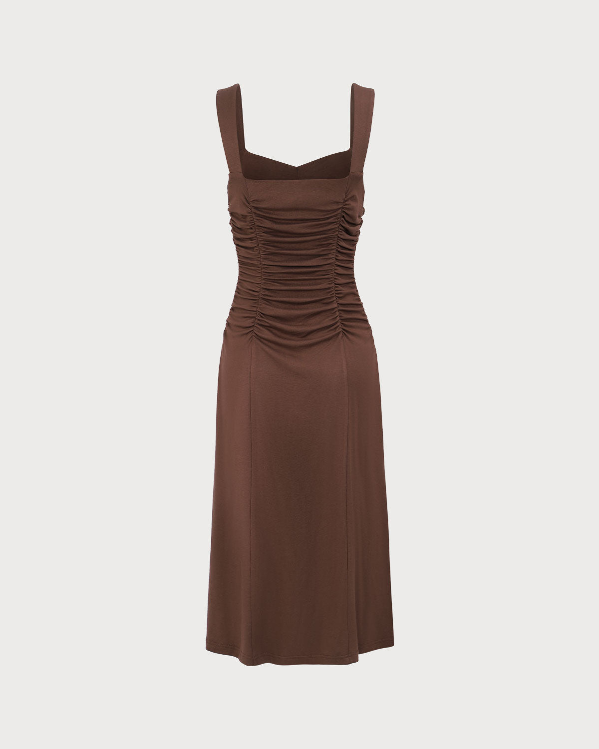 Sueña Kadın Kahve Dantelli Örme Slip Midi Elbise