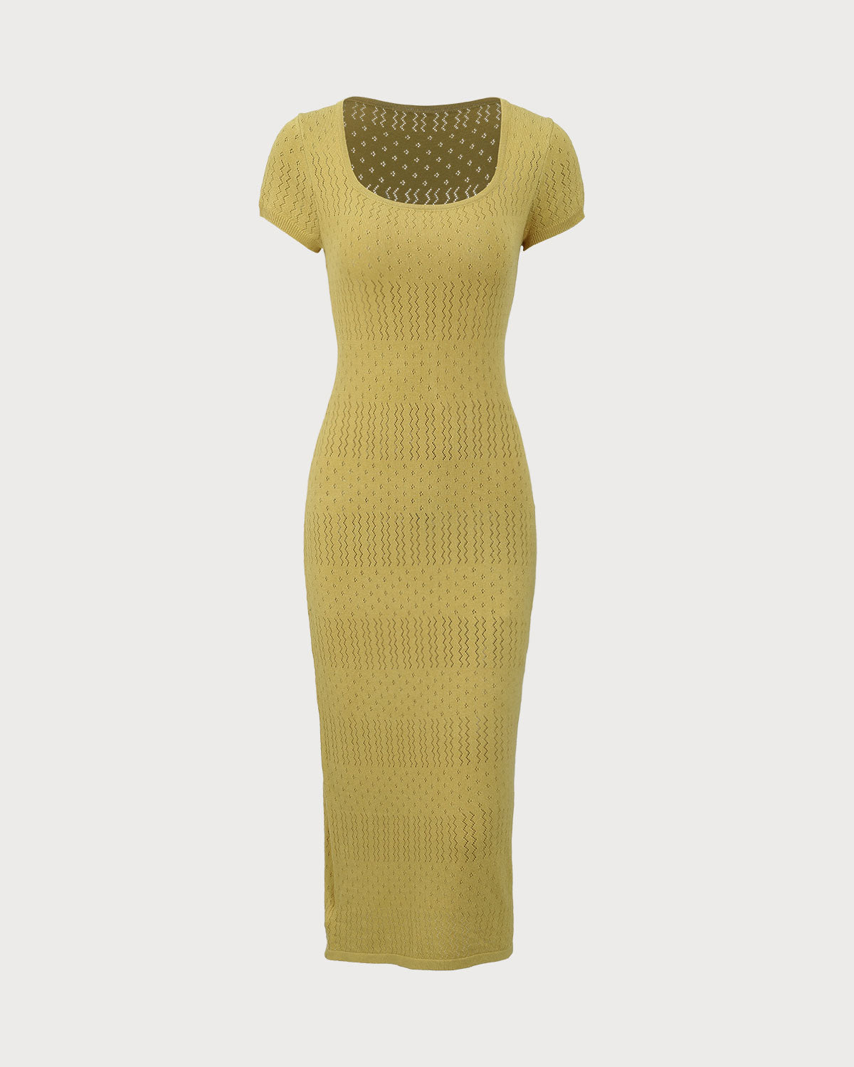Sueña™ Yeşil Kare Yaka Bodycon Midi Elbise