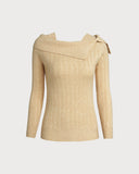 Haki Asimetrik Ribana Örgü Kazak