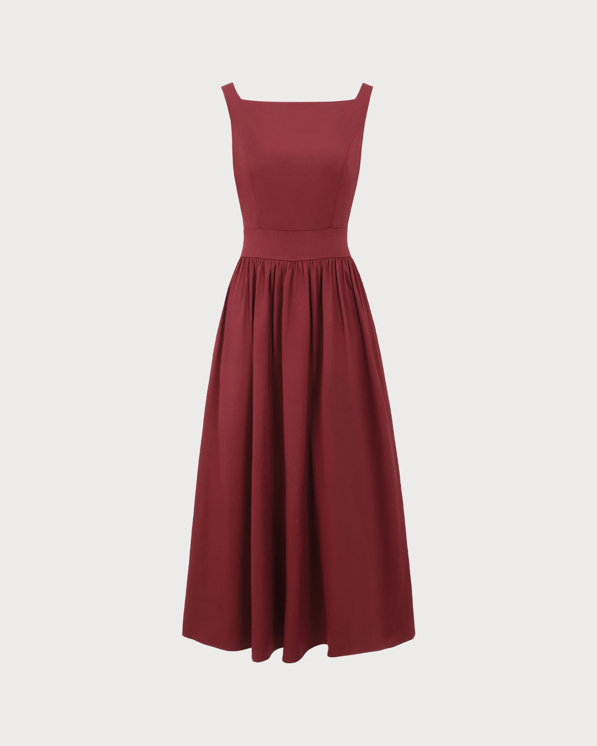 Sueña™ Şarap Kırmızı Saten Slip Maxi Elbise