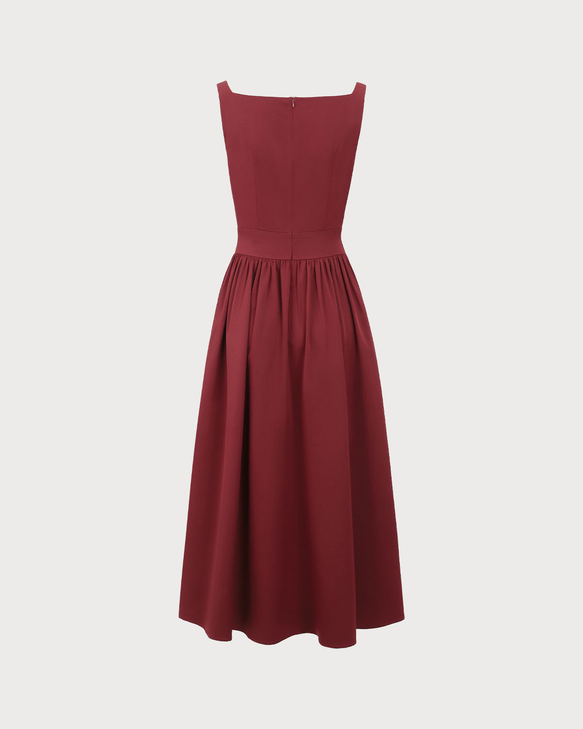 Sueña™ Şarap Kırmızı Saten Slip Maxi Elbise