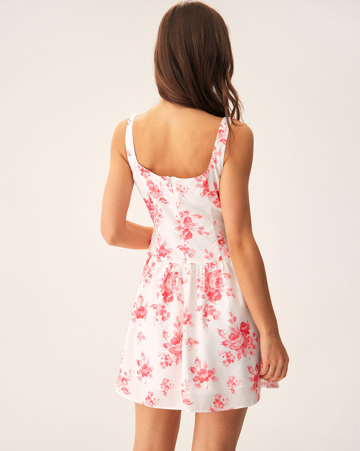 Sueña™ Pembe Çiçekli Dantelli Mini Elbise