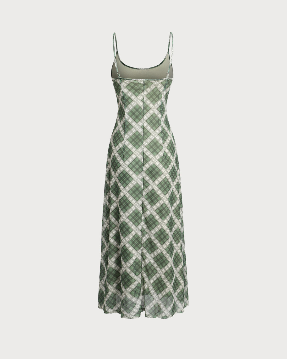 Sueña™ Yeşil Geometrik Slip Maxi Elbise