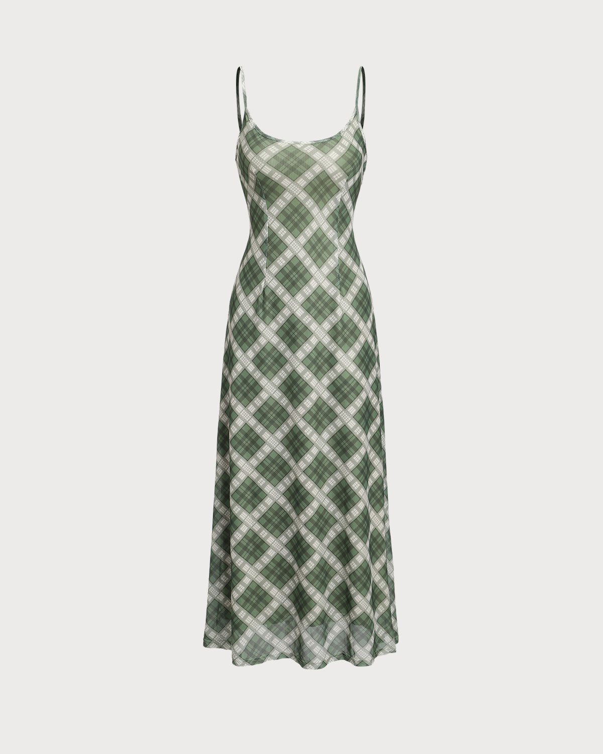 Sueña™ Yeşil Geometrik Slip Maxi Elbise