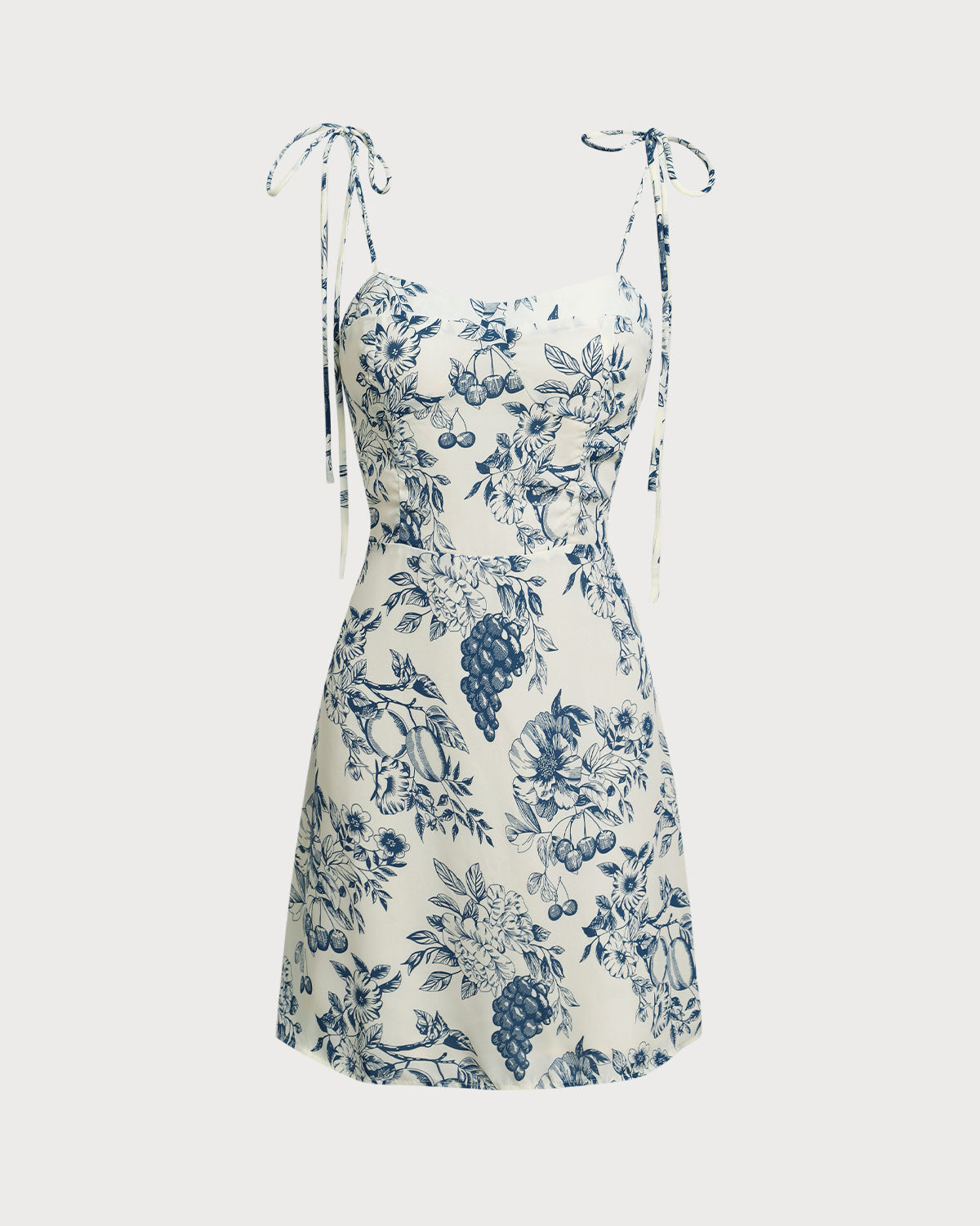 Sueña™ Mavi Çiçekli Slip Mini Elbise