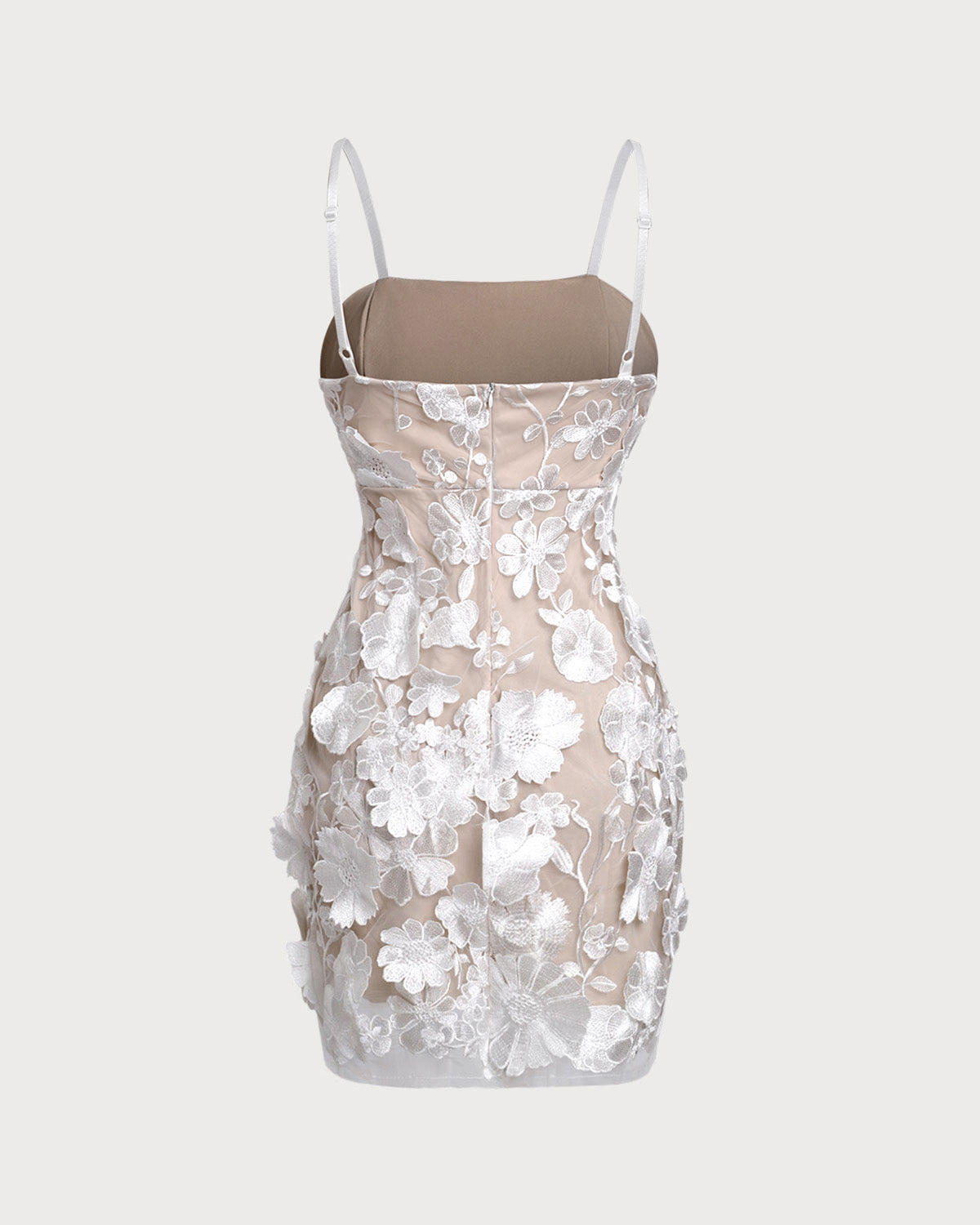 Sueña Beyaz Çiçekli Bodycon Slip Mini Elbise