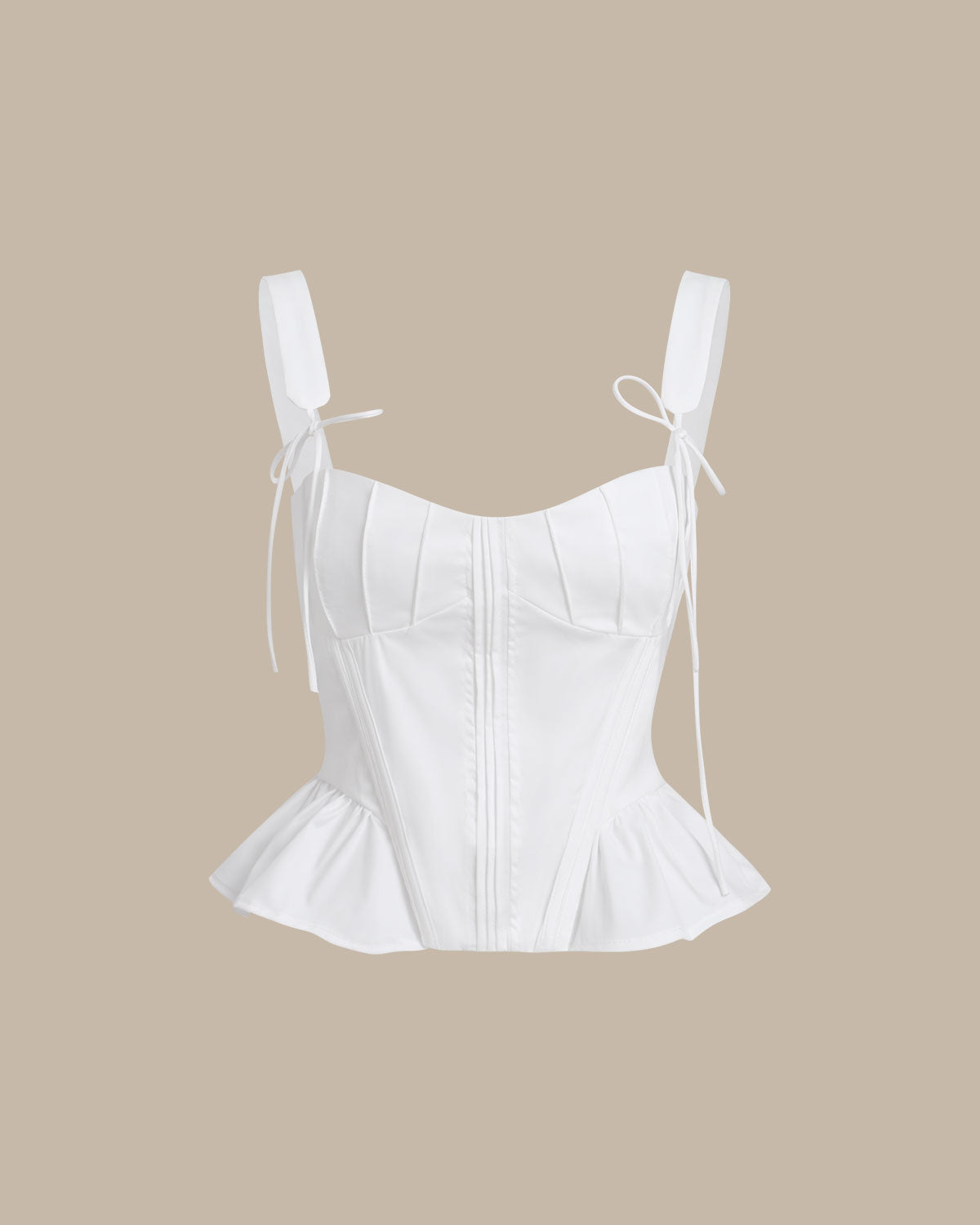 Sueña™ Beyaz Dantelli Fırfırlı Cami Üst