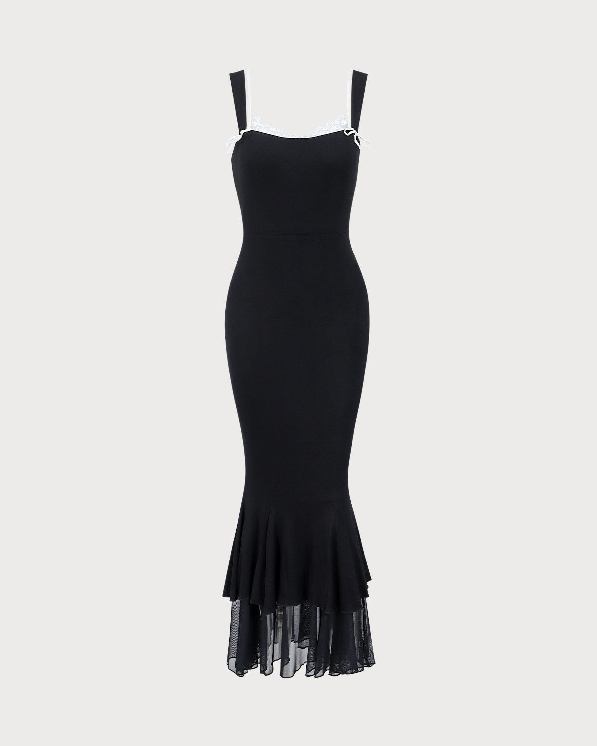 Sueña Siyah Bodycon Slip Maxi Elbise