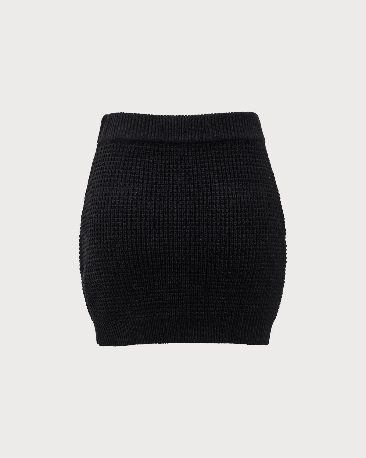 Sueña™ Siyah Kontrast Triko A Kesim Mini Etek
