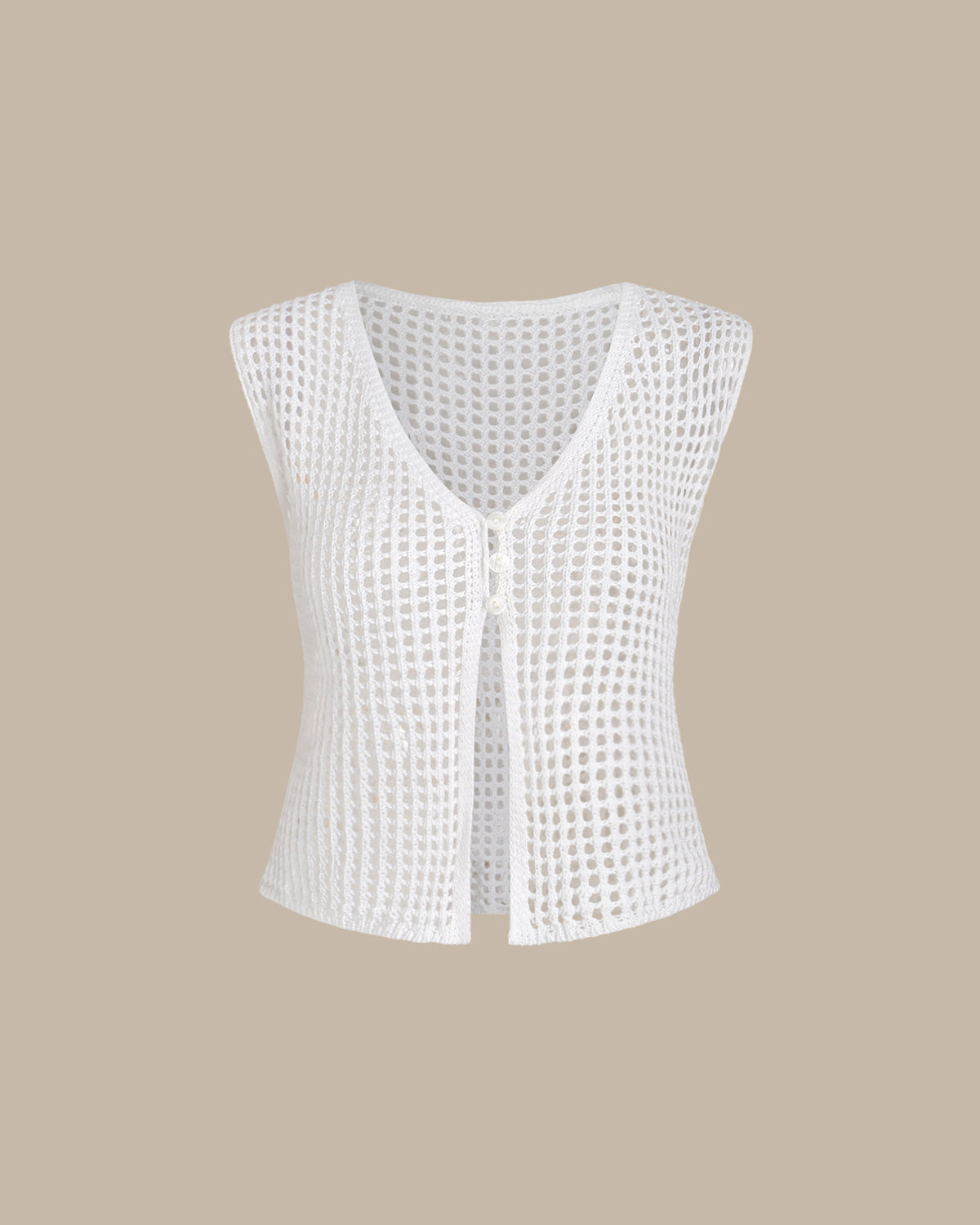 Sueña™ Beyaz V Yakalı Kesikli Tank Top