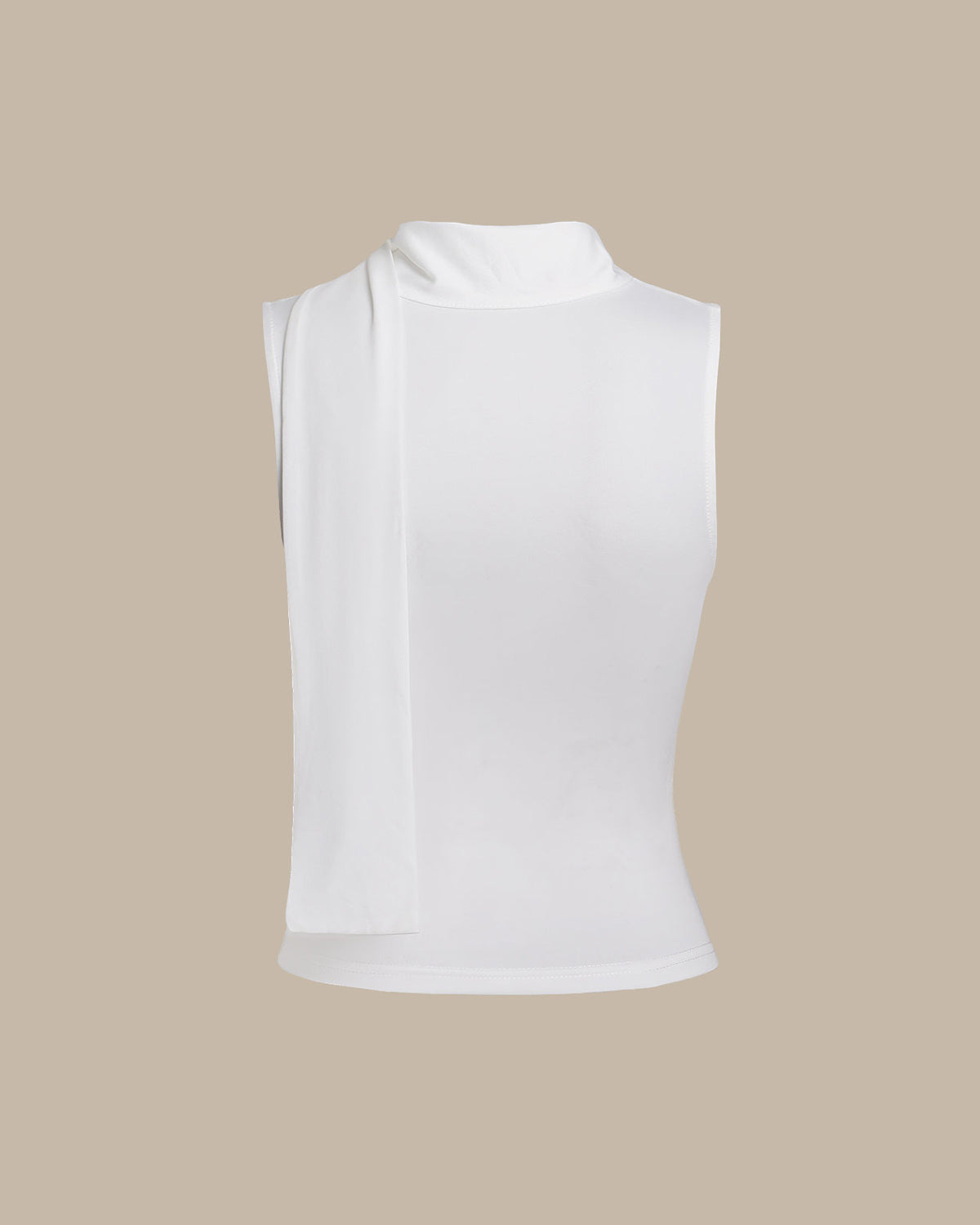 Sueña™ Beyaz Kapşonlu Yakalı Büzgülü Tank Top