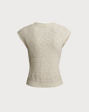 Sueña™ Kayısı Yuvarlak Yaka Dokulu Tank Top