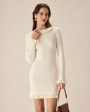 Sueña™ Beyaz Bodycon Kazak Mini Elbise