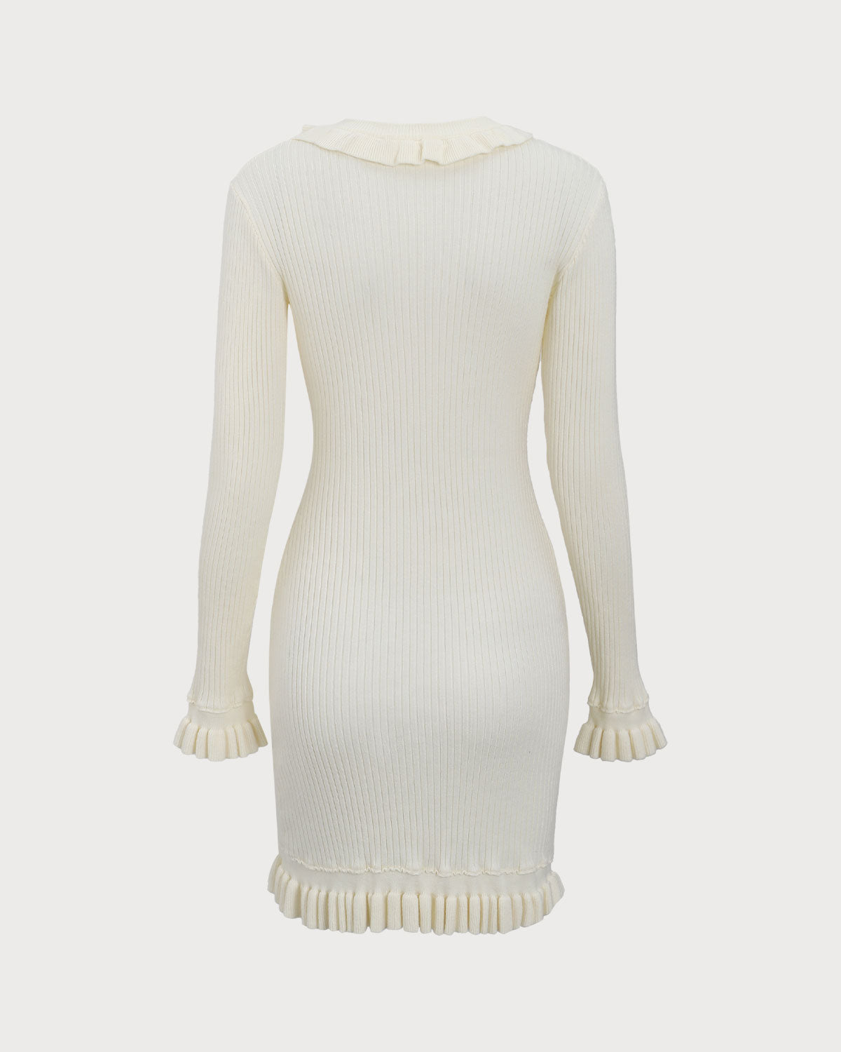 Sueña™ Beyaz Bodycon Kazak Mini Elbise