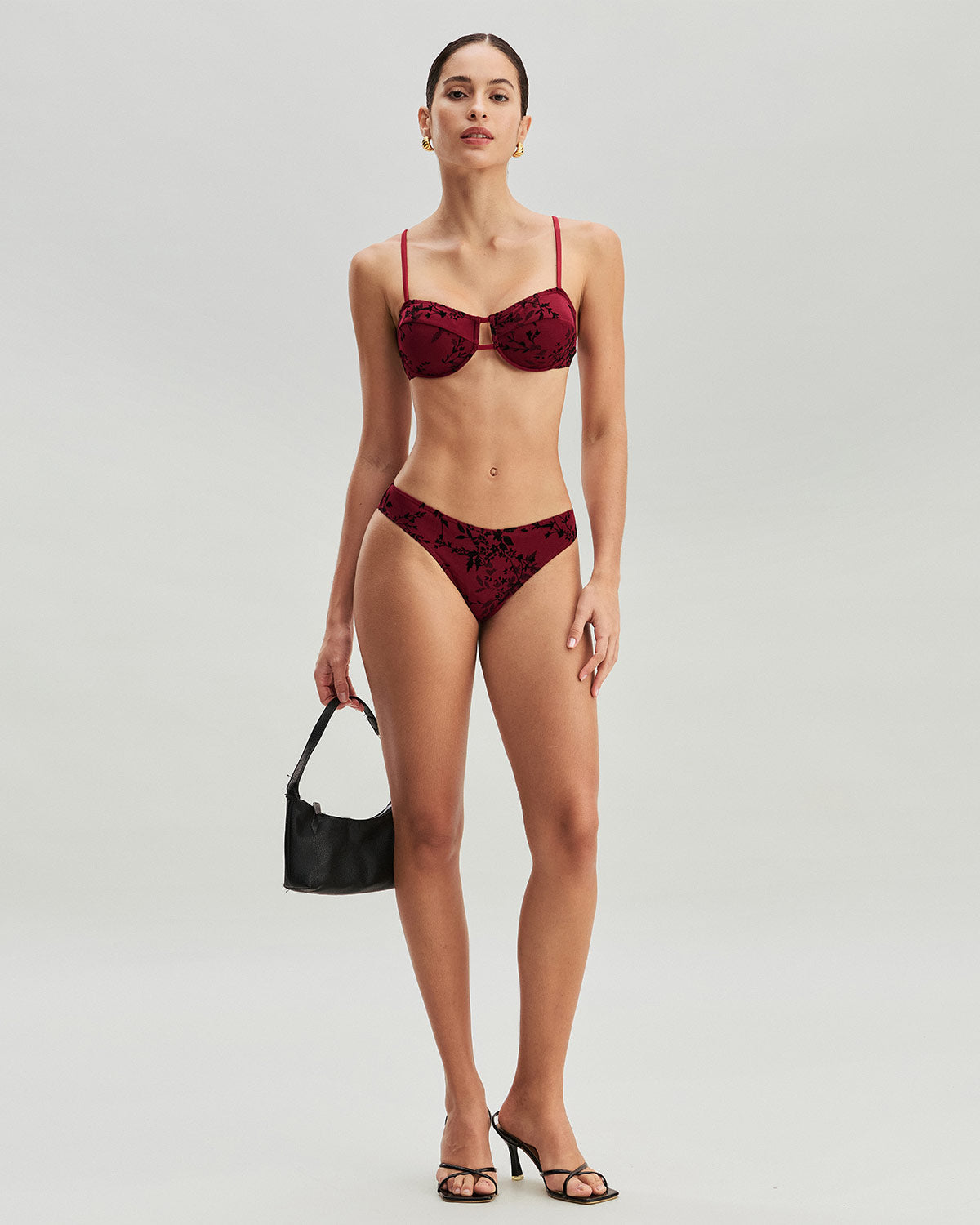 Sueña™ Kırmızı Çiçekli Balenli Bikini Takımı