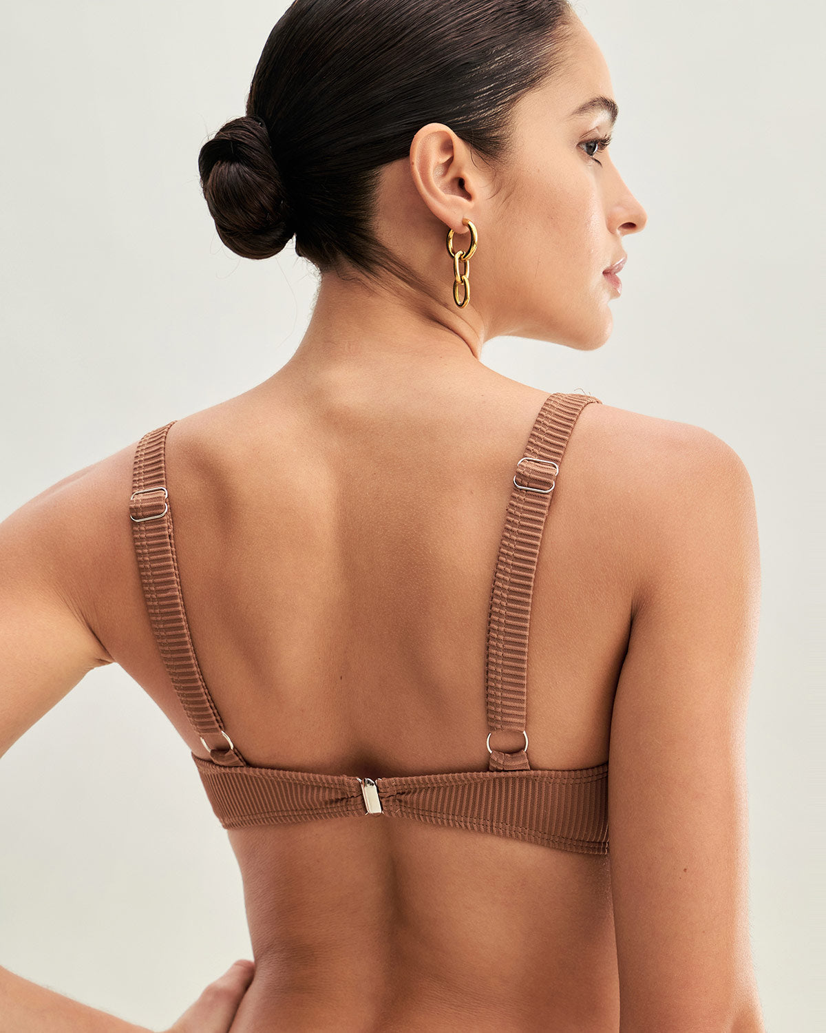 Sueña™ Kahverengi Çizgili Üçgen Bikini Takımı