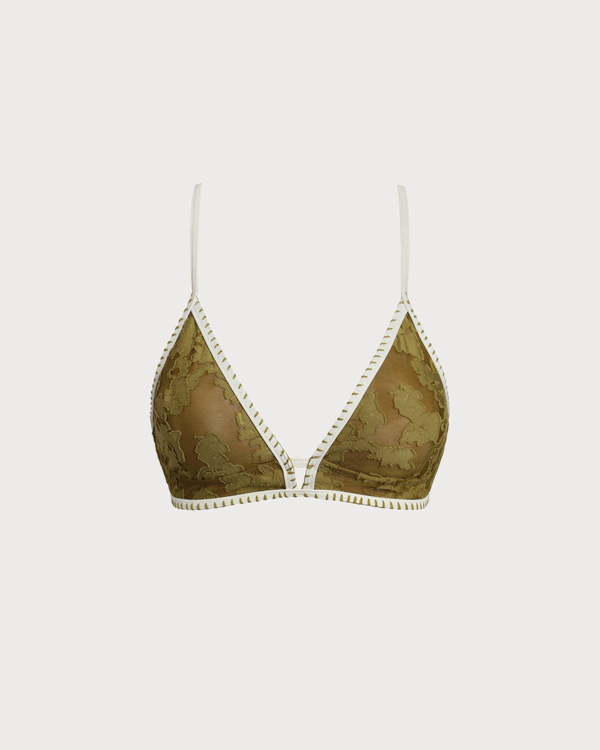 Sueña™ Yeşil Çiçekli Bağcıklı Üçgen Bikini Takımı