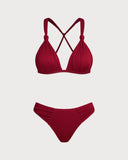 Kırmızı Bralette Dantelli Bikini Takımı