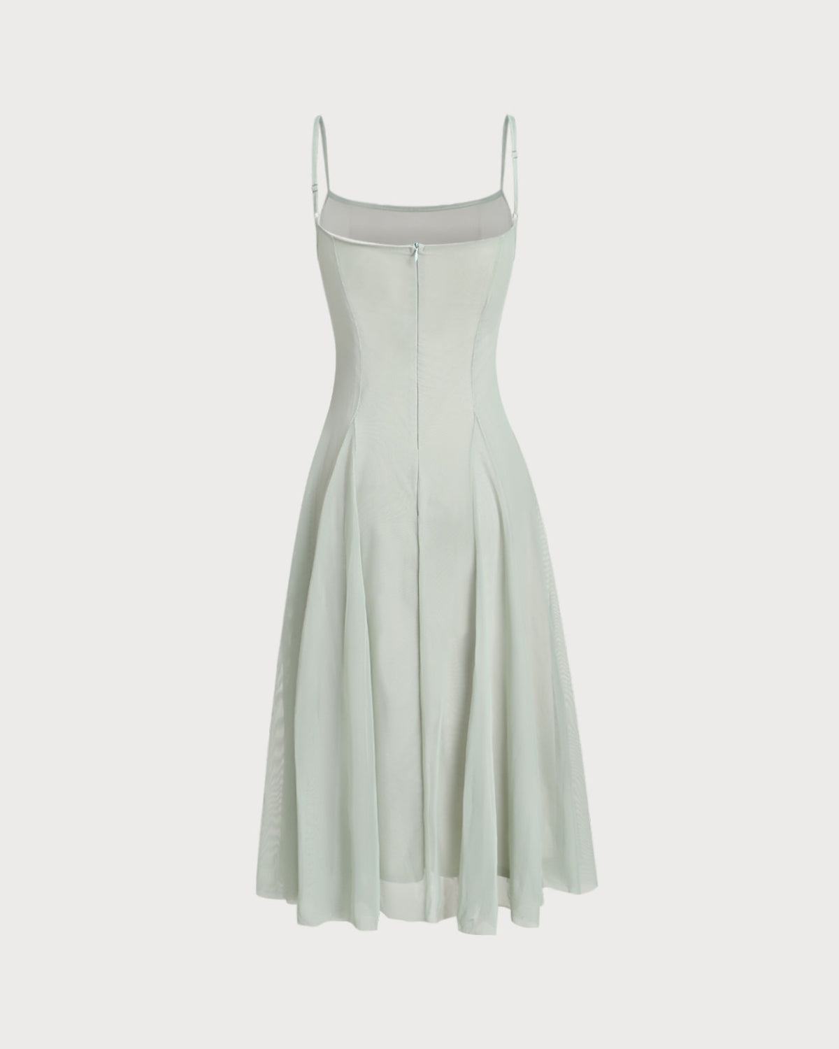 Sueña™ Yeşil A Kesim Slip Plise Midi Elbise