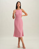 Sueña Pembe Denizkızı Slip Midi Elbise