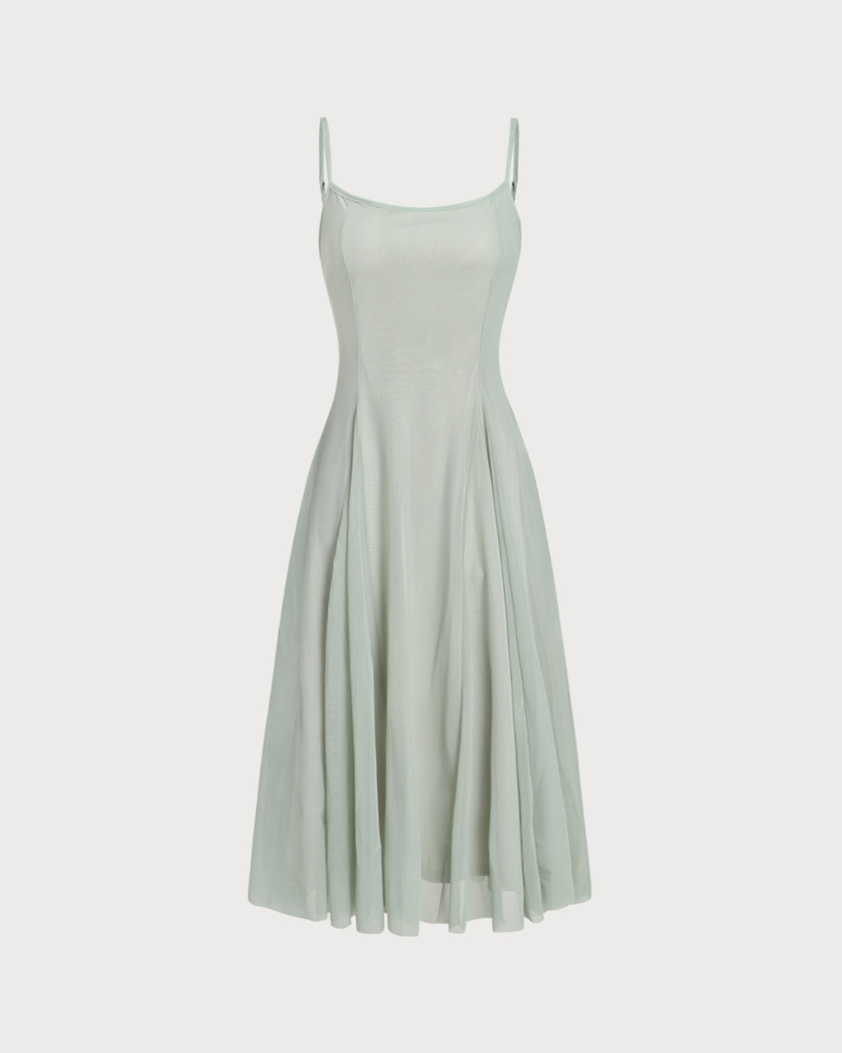 Sueña™ Yeşil A Kesim Slip Plise Midi Elbise