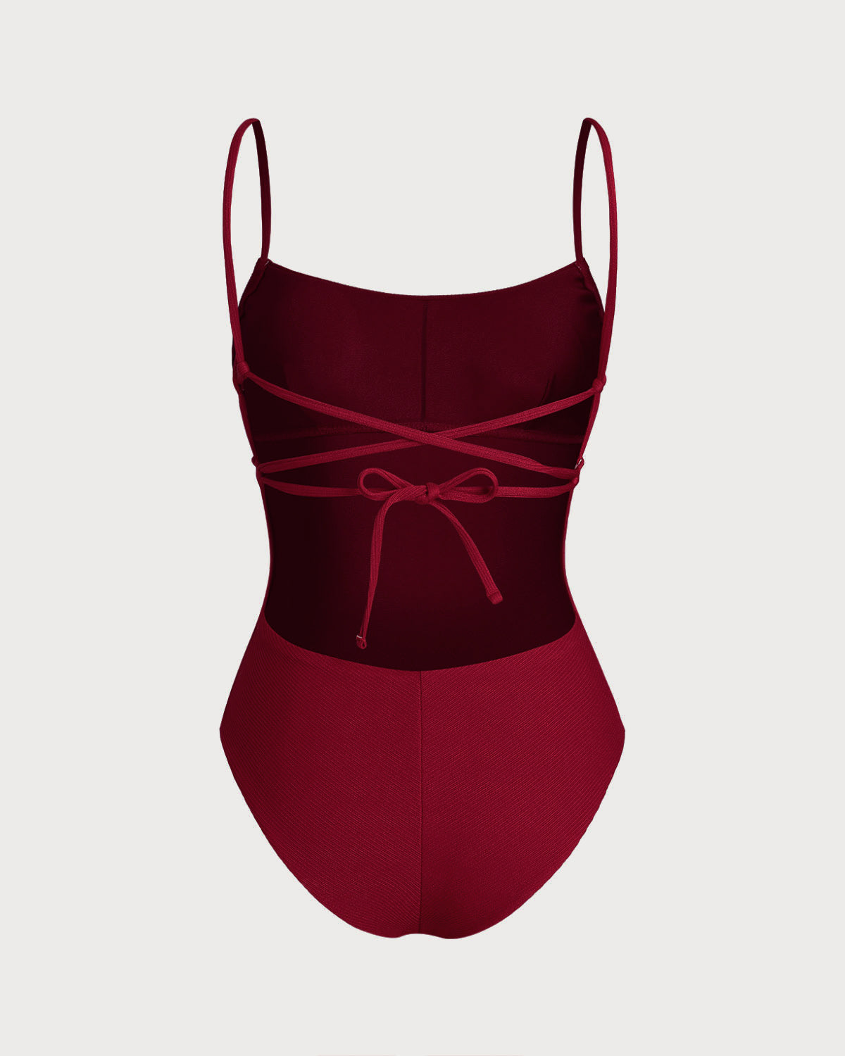 Kırmızı Bralette X Çapraz Tek Parça Mayo
